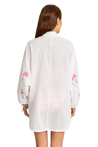 LILAC CHIFFON Embroidered Palm Boyfriend Shirt