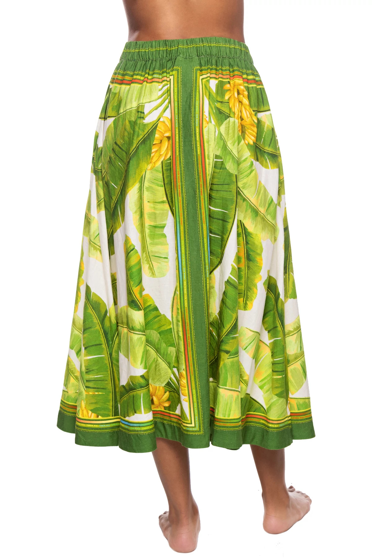 GREEN Fresh Forest Scarf Midi Skirt image number 2