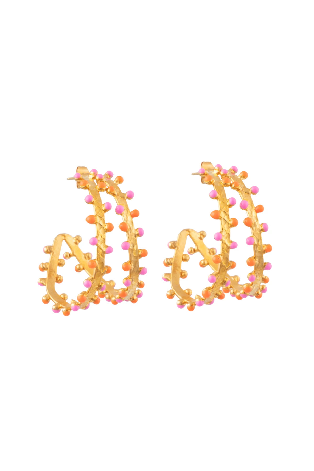 ROSE/ORANGE Boucles D'Oreilles Gipsy Earrings image number 1