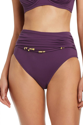 GRENACHE Shirred High Waist Bikini Bottom