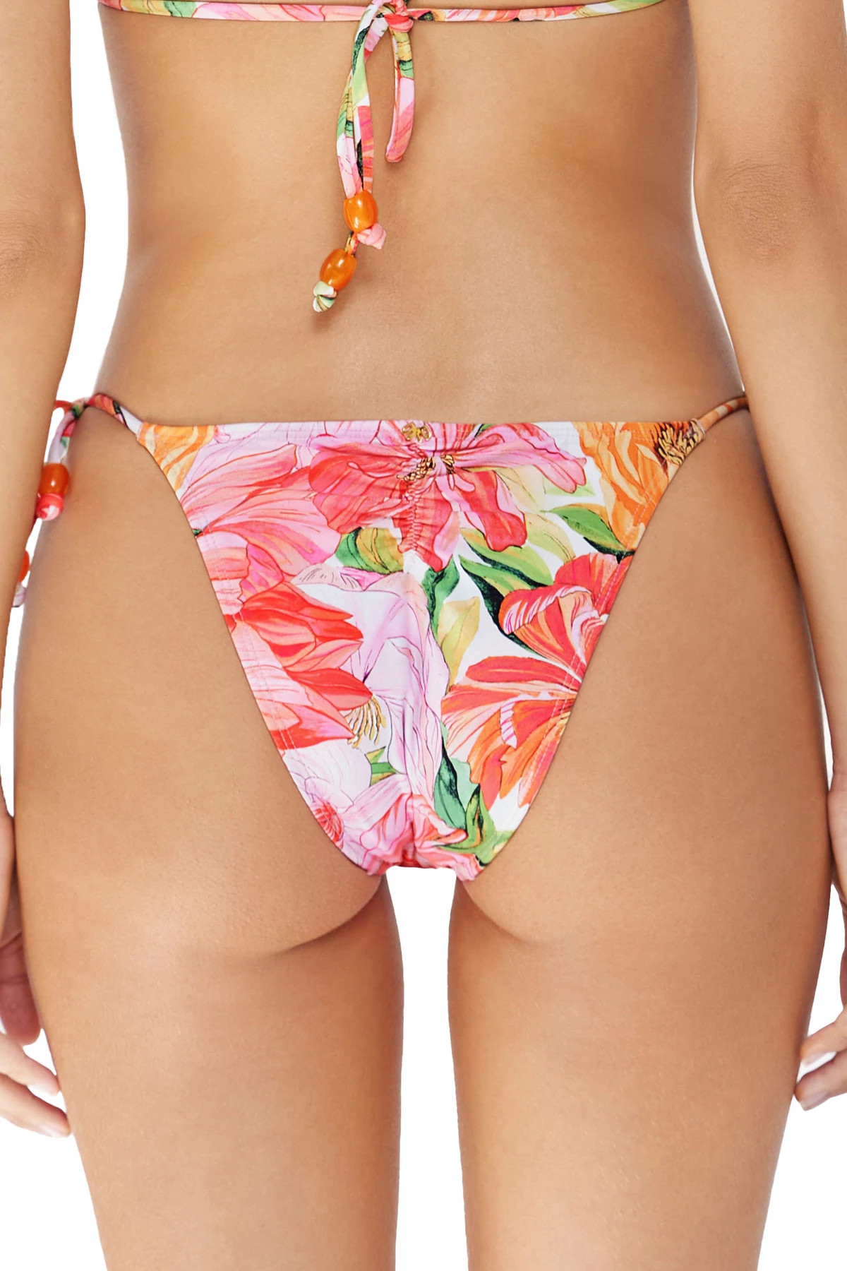 FLORAL Flora Embroidered Brazilian Bikini Bottom image number 2