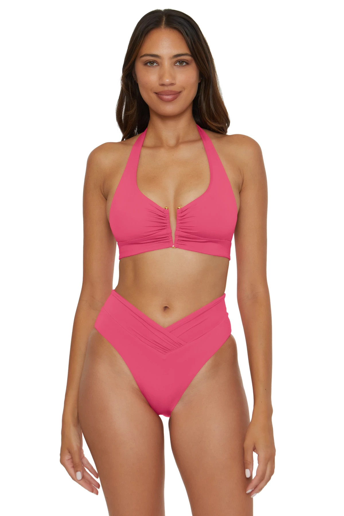 PINK AGATE Viviana Halter Bikini Top image number 1