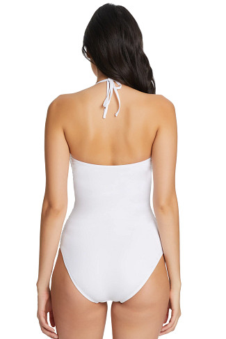 WHITE Cut Out Bandeau One Piece Swimsuit