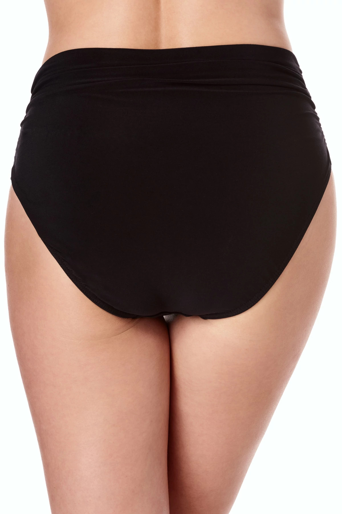 BLACK Shirred High Waist Bikini Bottom image number 4