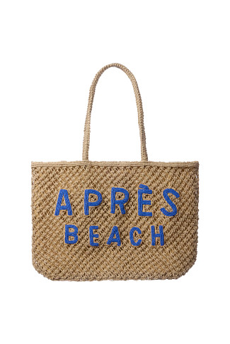 NATURAL Apres Beach Open Weave Tote Bag