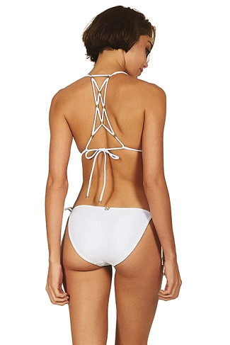 WHITE Lucy Sliding Triangle Bikini Top