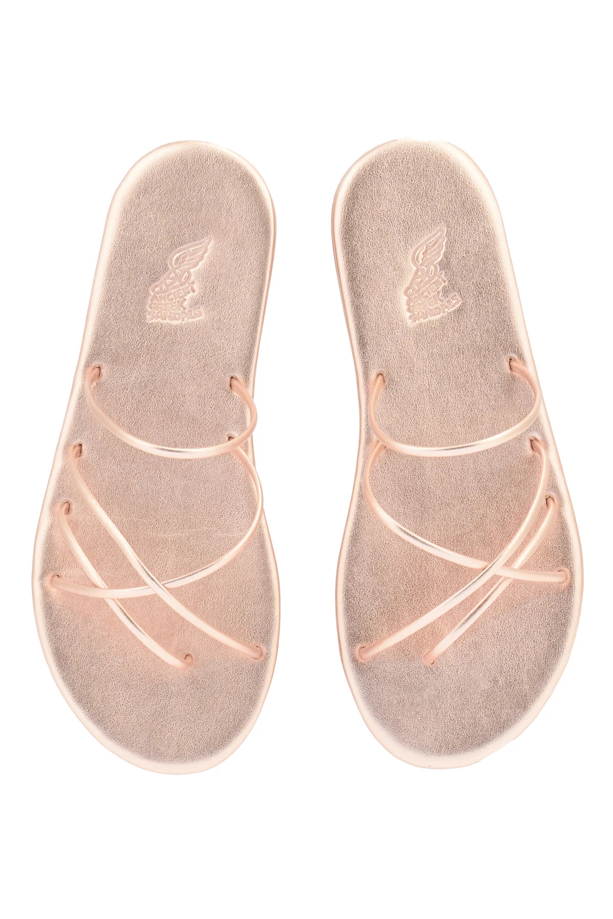 ROSE GOLD Pu Metallic Strappy Sandals image number 1