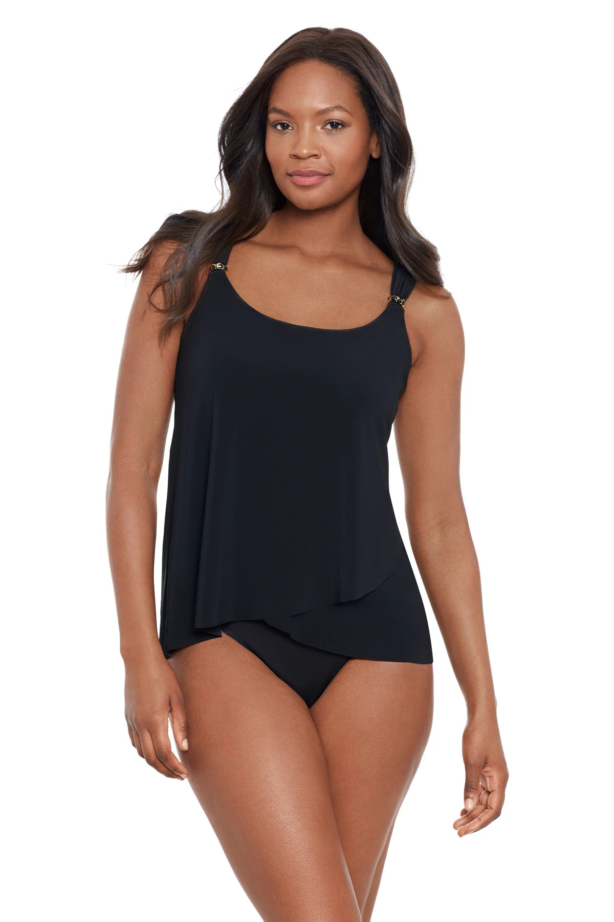 BLACK Dazzle Tankini Top image number 1