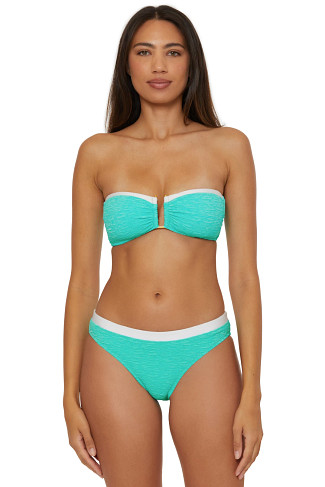 AQUA Indio Textured Bandeau Bikini Top