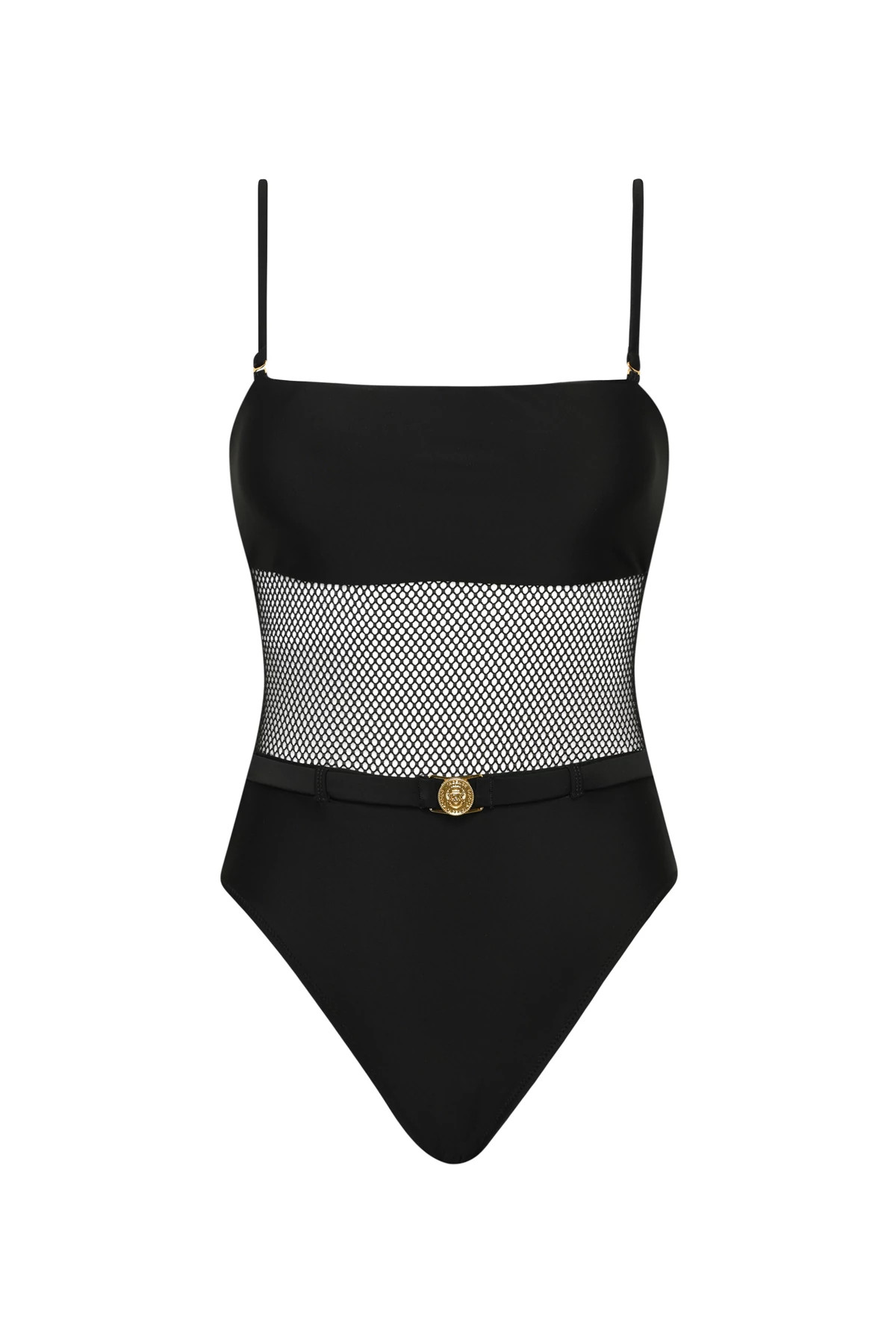 BLACK Tory Mesh One Piece Swimsuit image number 5