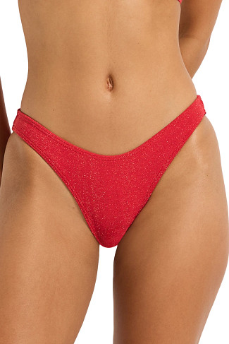CHERRY LUREX Sign Tab Side Hipster Bikini Bottom