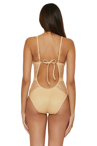 GOLD Show & Tell Plunge One Piece Swimsuit