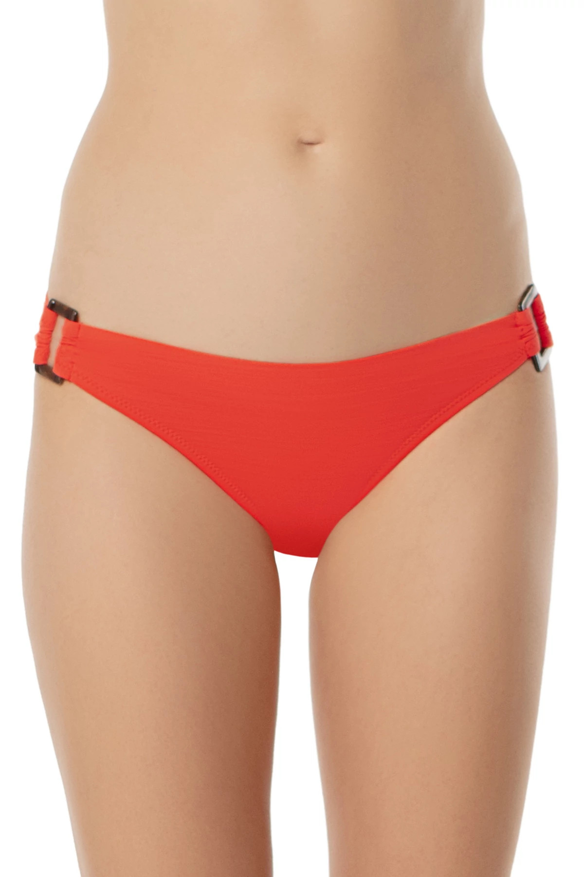 TROPICAL CORAL Textured Hipster Bikini Bottom image number 1