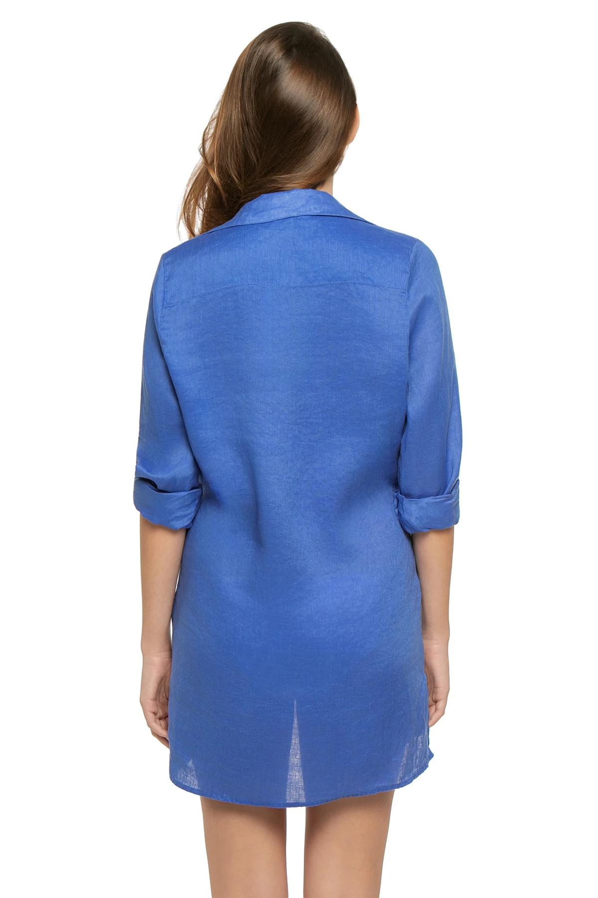 SAPPHIRE Long Sleeve Linen Shirt Dress image number 2