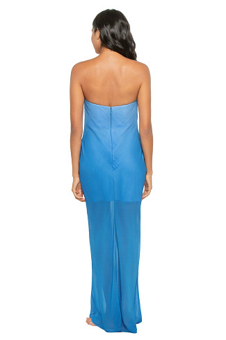 DANCING TULIP Zhavia Mesh Strapless Maxi Dress