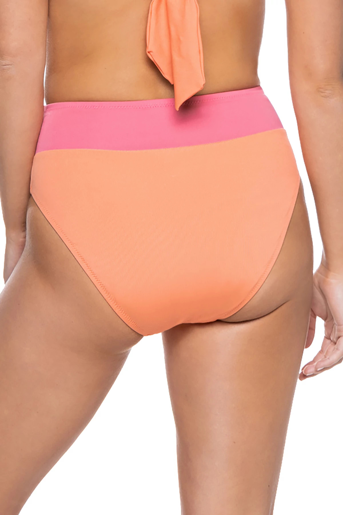 MULTI Color Block Banded High Waist Bikini Bottom image number 2