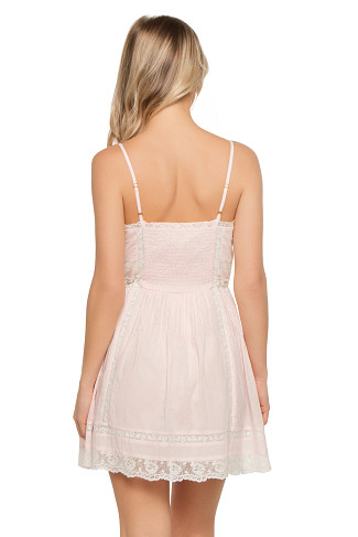 PINK Zirelle Lace Trim Plunge Mini Dress