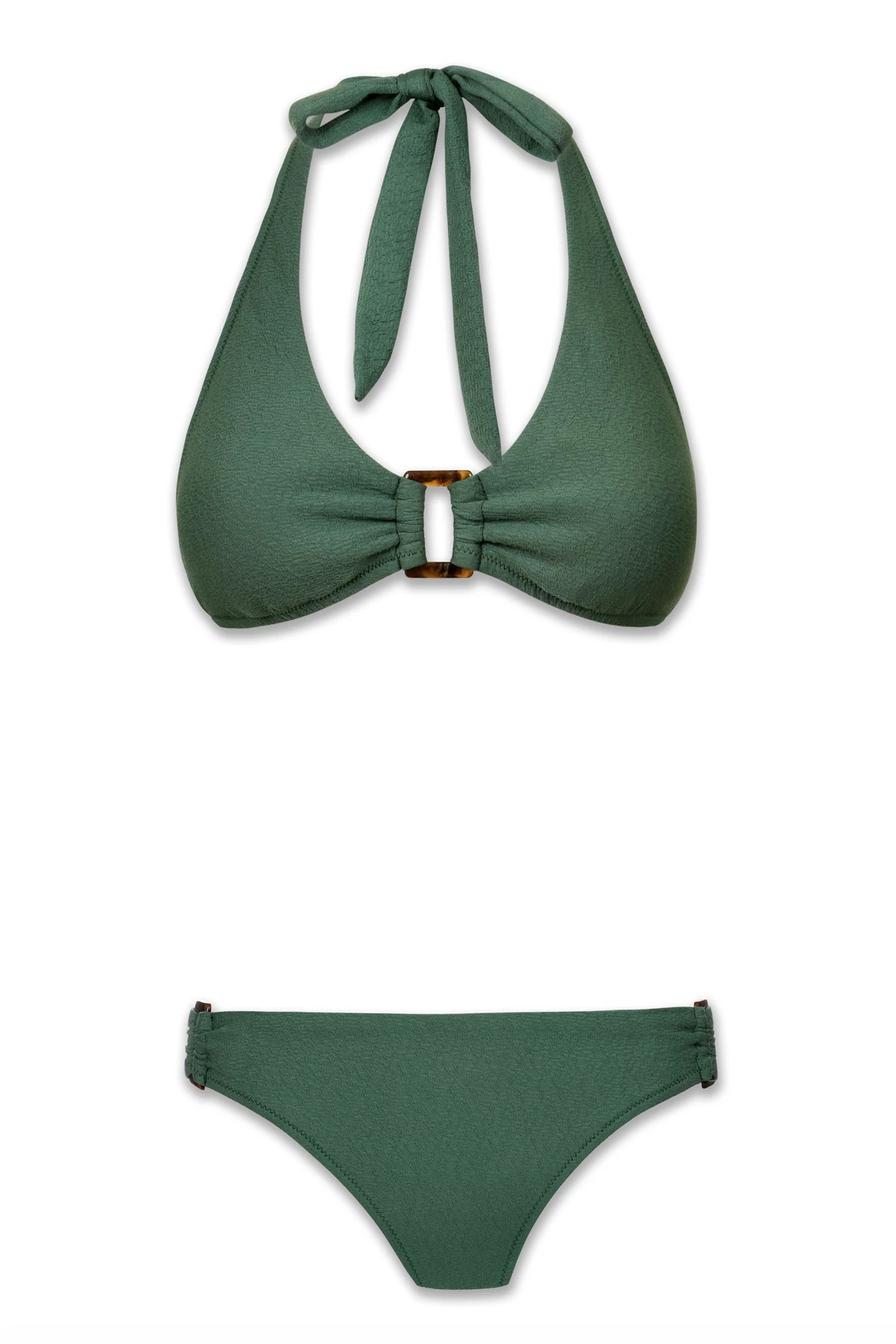 FATIGUE GREEN Tortoise Ring Halter Bikini Top image number 4
