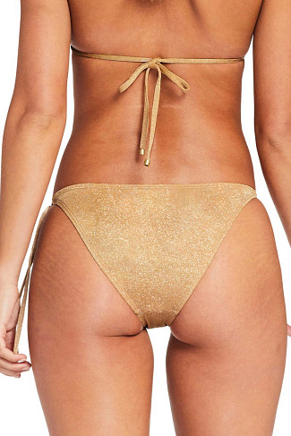 GOLDEN GLOW METALLIC Elle Tie Side Brazilian Bikini Bottom