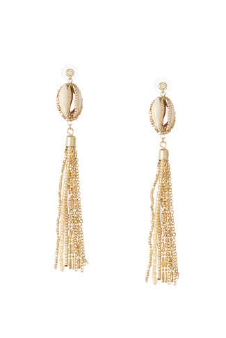 GOLD Shell Fringe Earrings