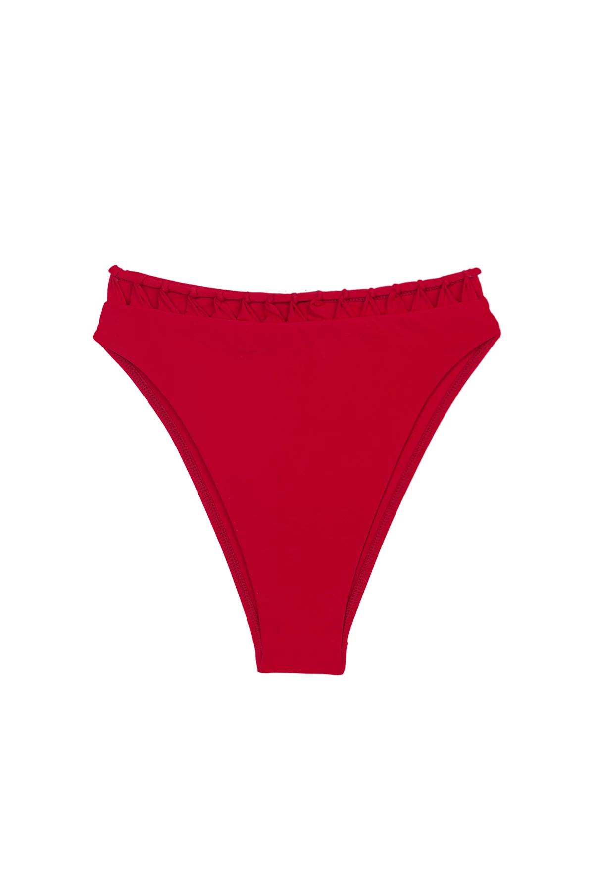 AMBRA RED Leeza Banded High Waist Bikini Bottom image number 3