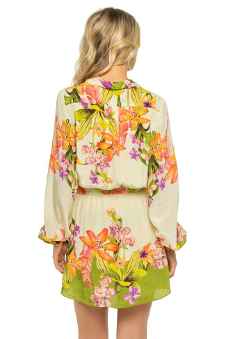 CREAM Floral Long Sleeve Wrap Mini Dress