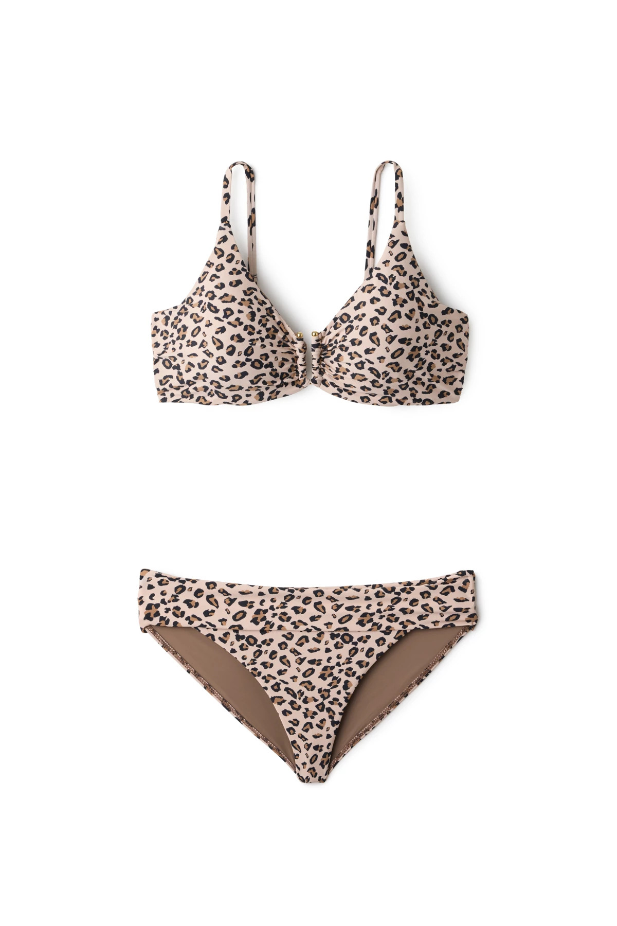 TAUPE LEOPARD Jules Textured Underwire Top image number 4