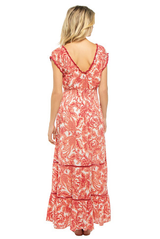 ATARA CORAL Hilda Maxi Dress