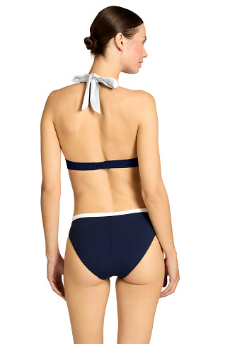 NAVY/GRASS/CREAM Jacqui Banded Halter Bikini Top