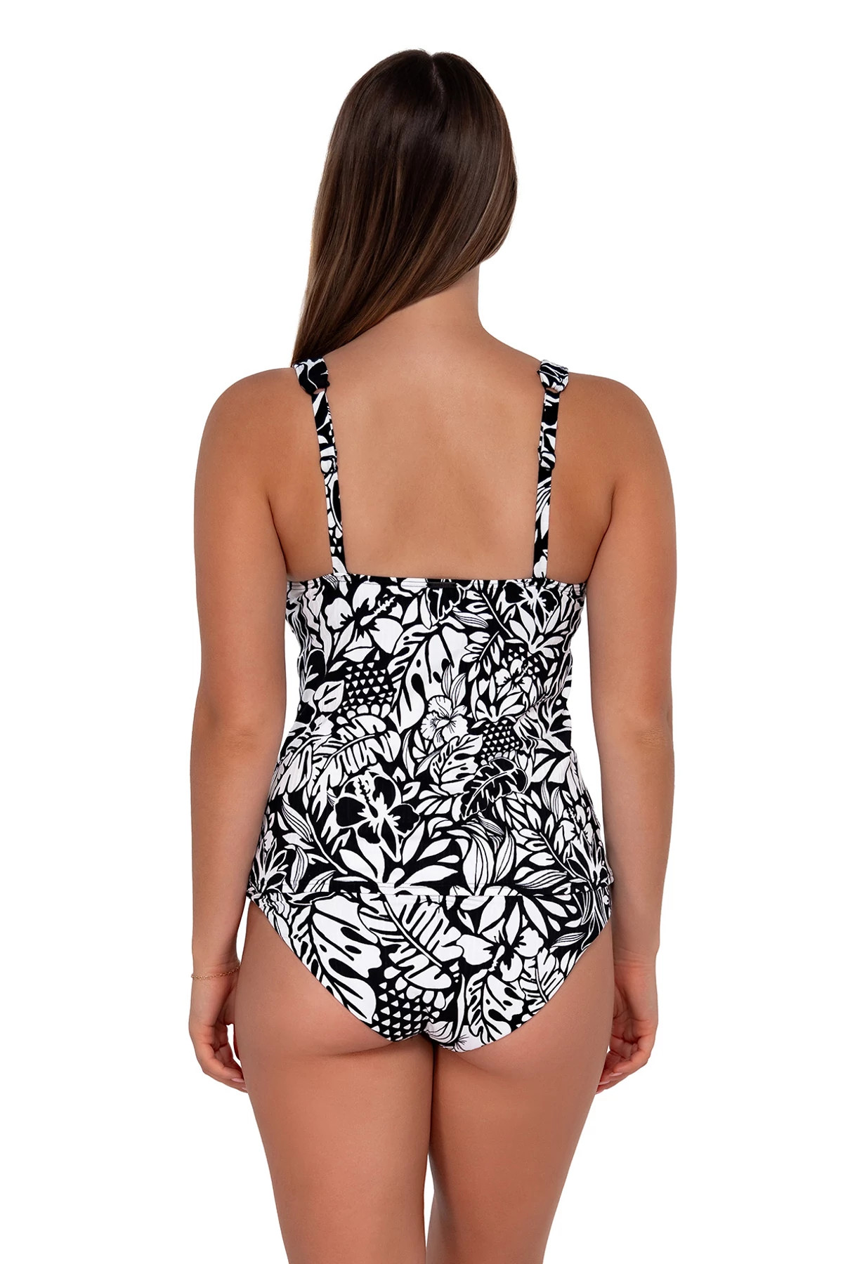 CARIBBEAN SEAGRASS TEXTURE Elsie Underwire Tankini Top (D+ Cup) image number 3