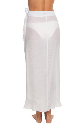 WHITE Ruffle Wrap Maxi Cover Skirt