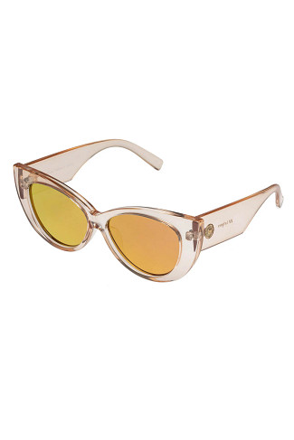 TAN/BRASS Feline Fine Cat-Eye Sunglasses