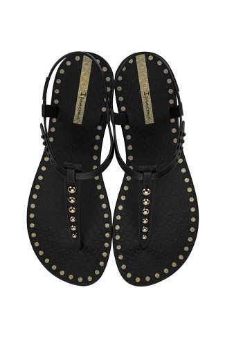 BLACK Class Dots T-Strap Thong Sandal