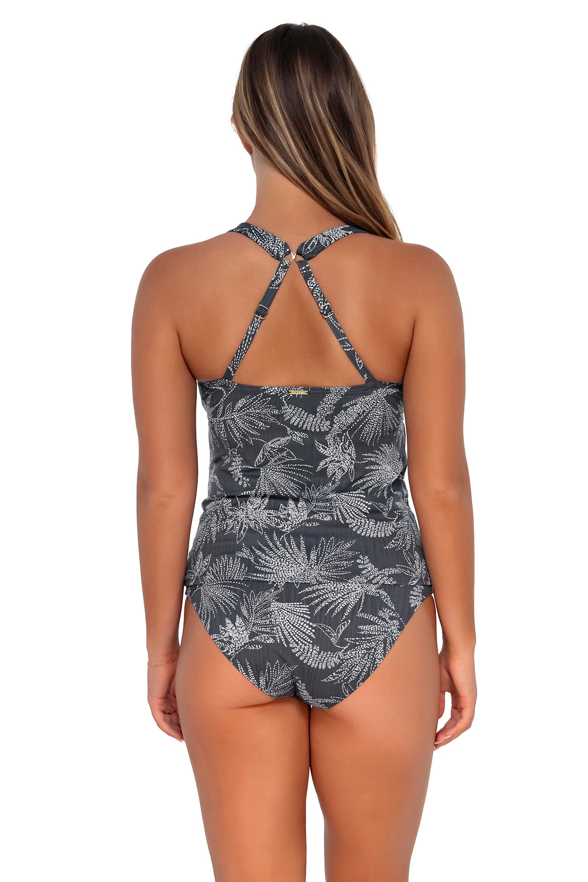 FANFARE SEAGRASS TEXTURE Elsie Underwire Tankini Top (D+ Cup) image number 3