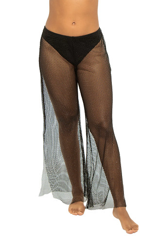 BLACK Noemi Crochet Cover Pants