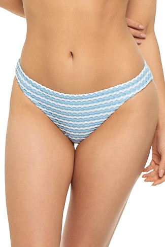 POWDER BLUE/WHITE Mesh Effect Hipster Bikini Bottom