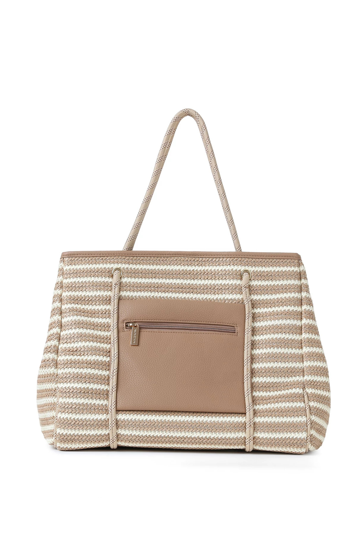 TOAST/NATURAL Greyson Capri Striped Raffia Tote image number 3