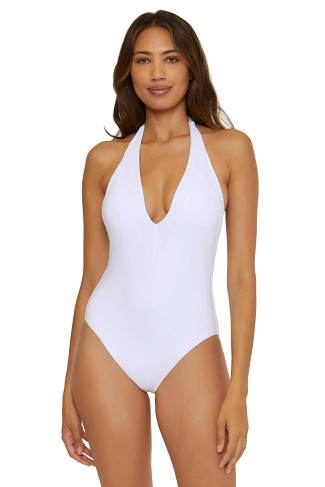 WHITE Monaco Halter One Piece Swimsuit