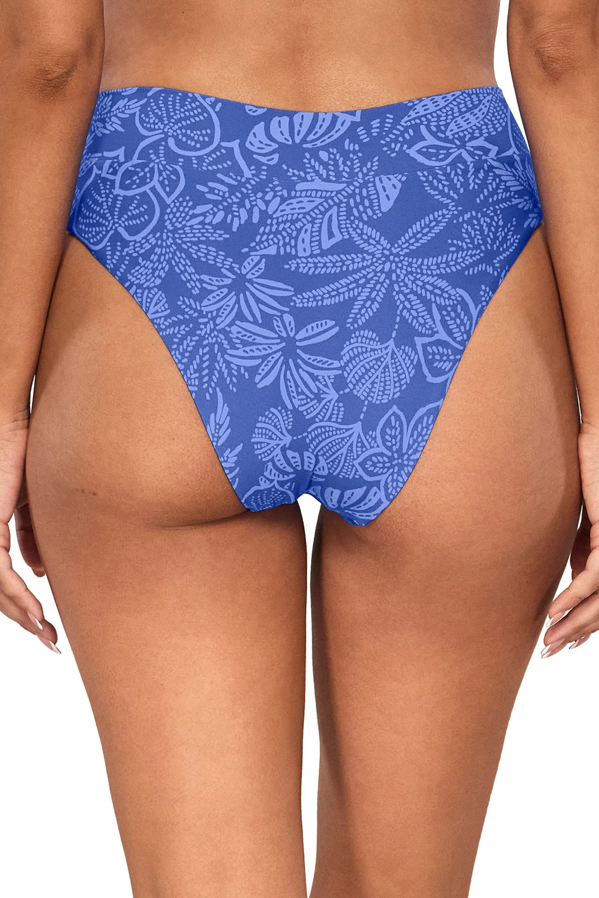 BAHAMA BLUES Delfina V Front High Waist Bikini Bottom image number 2