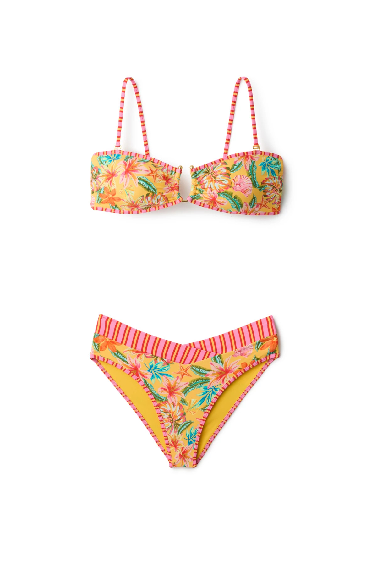 WARM TROPICS Sorrento Tropical Bandeau Bikini Top image number 4
