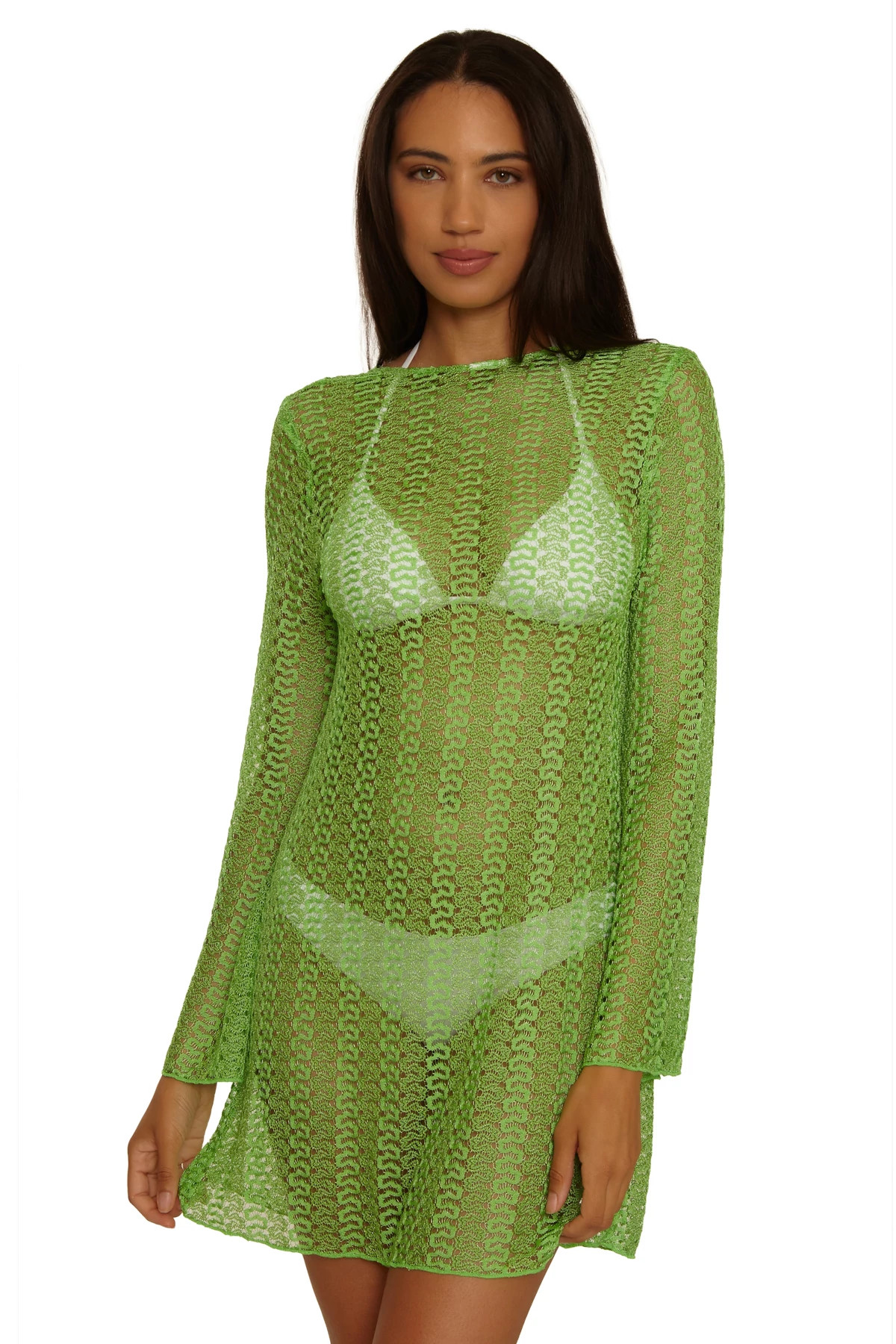 GREEN APPLE Lace Crochet Tunic image number 3
