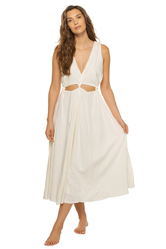 WHITE White Cutout Midi Dress