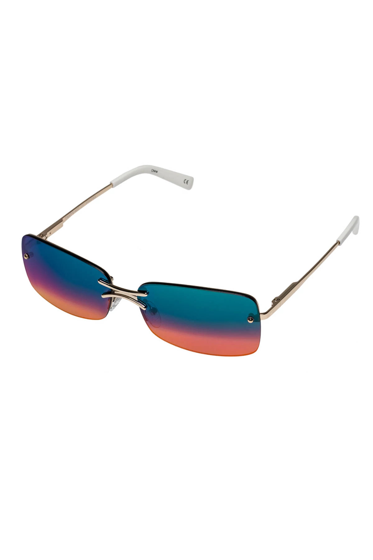 BRIGHT GOLD/SUNSET That's Hot Rimless Square Sunglasses image number 1