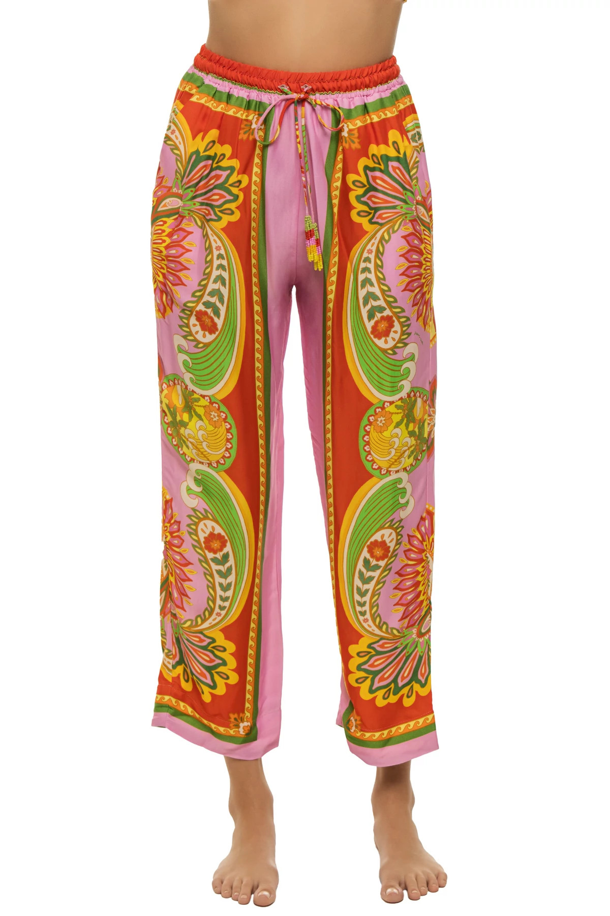 MULTI Beach Toucans Scarf Pants image number 1