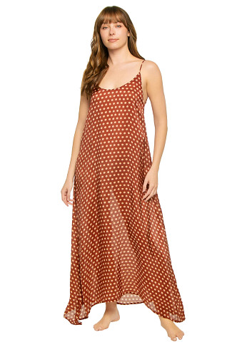 POLKA DOT CAPPUCCINO Heather Maxi Dress