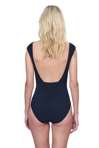 BLACK Monte Carlo Cap Sleeve One Piece Swimsuit