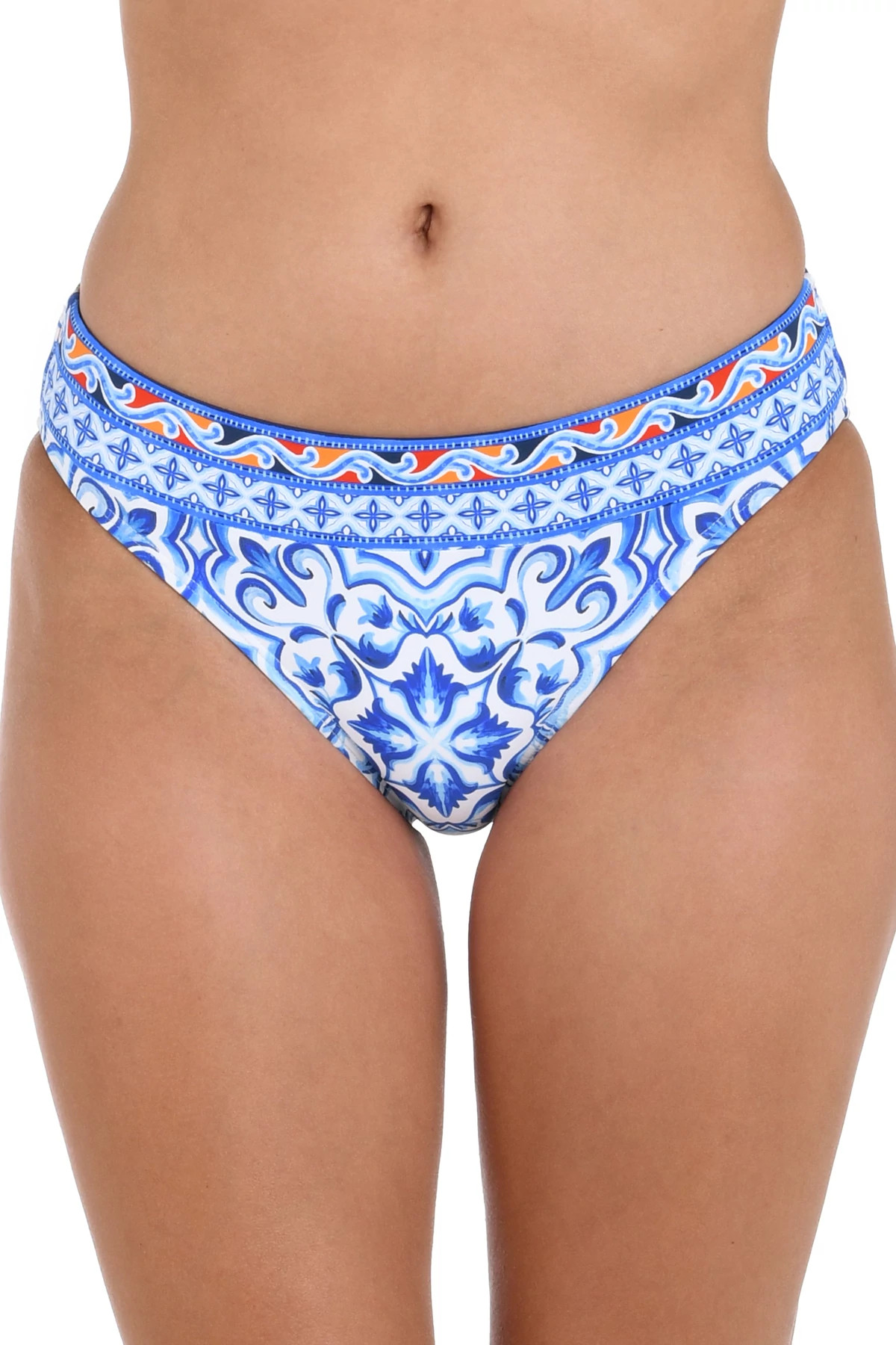 BLUE Banded Hipster Bikini Bottom image number 1