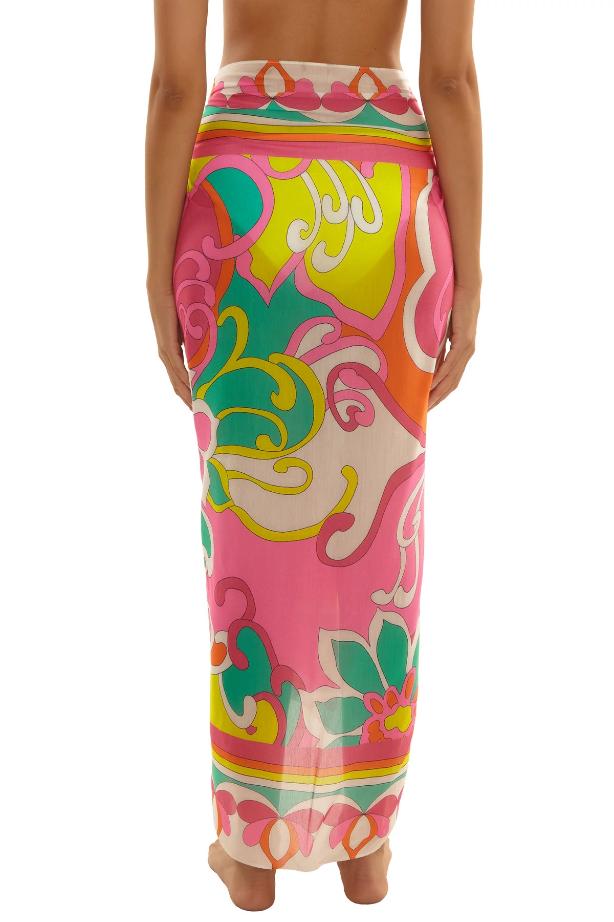 MULTI Elara Floral Print Sheer Pareo image number 2