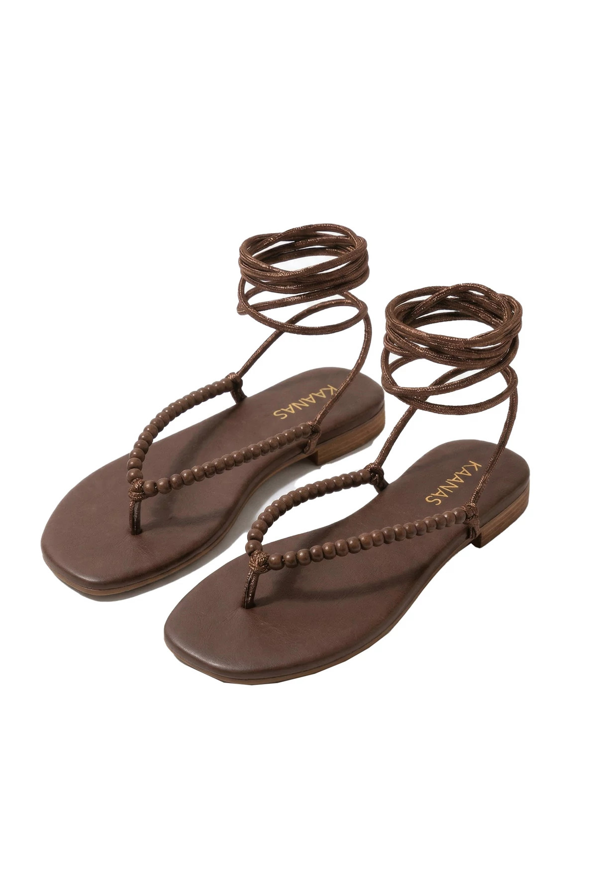 DARK COCOA Alessa Beaded Wrap Sandal image number 2