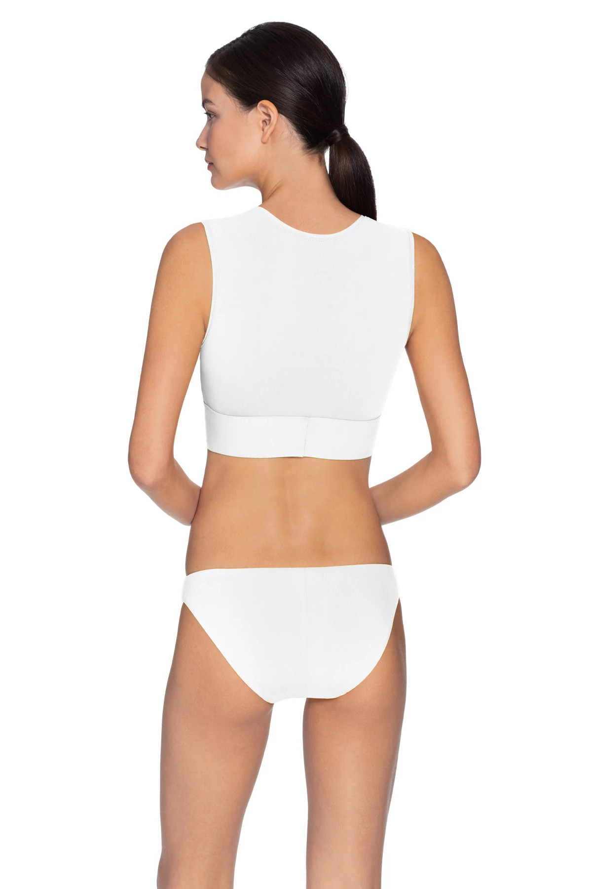 WHITE High Neck Crop Top image number 2